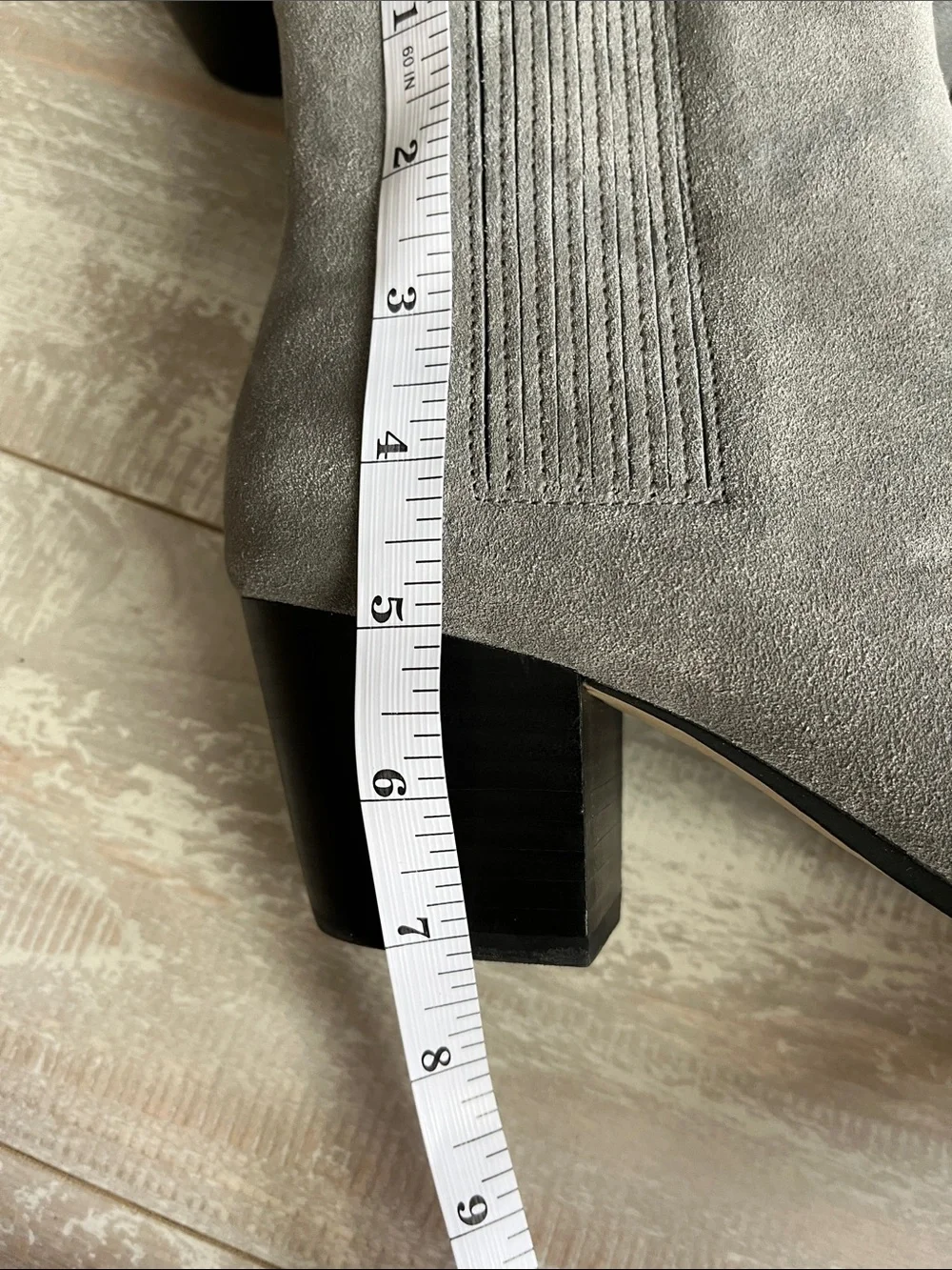 Halston Heritage Gray Suede Pointed Toe Ankle Booties with Silver Metal Cap 7M